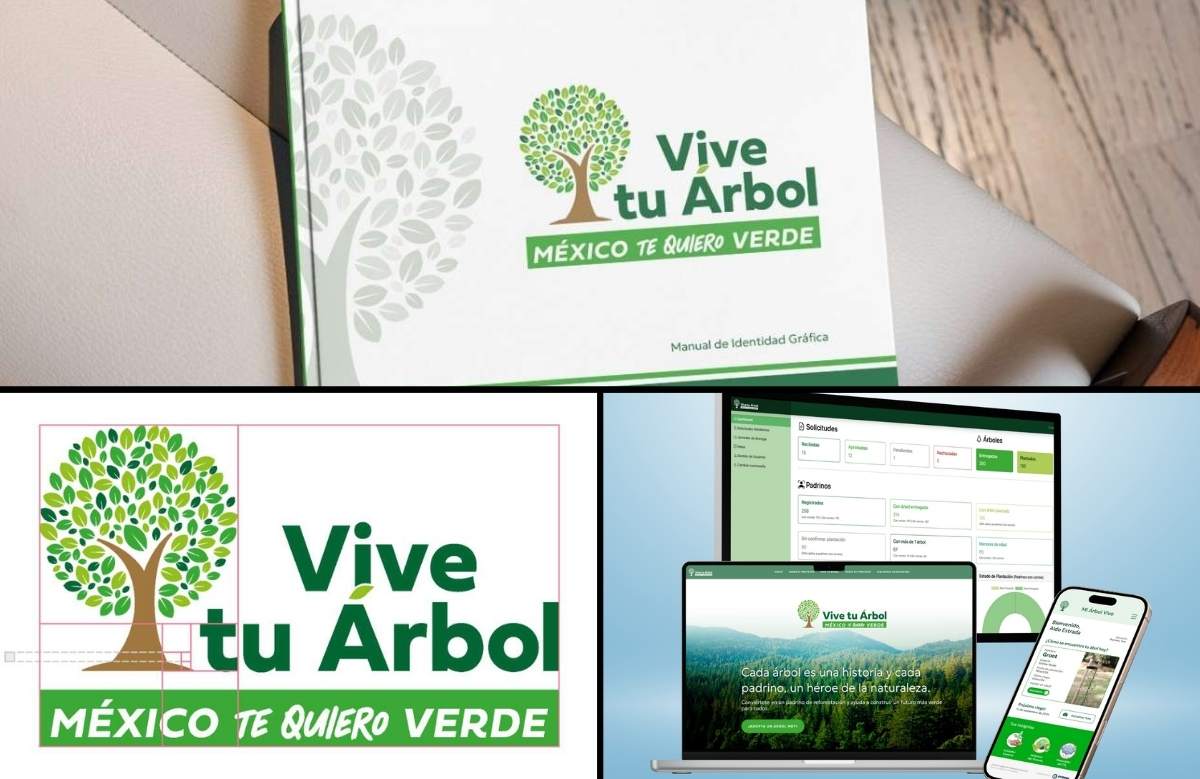 Mockups de la página web y Mi Árbol Vivo desarrollados para Vive tu Árbol.